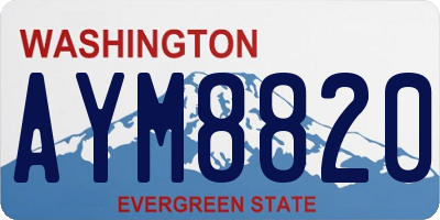 WA license plate AYM8820