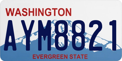 WA license plate AYM8821