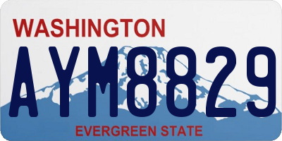 WA license plate AYM8829