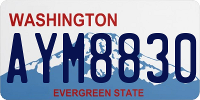 WA license plate AYM8830