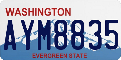 WA license plate AYM8835