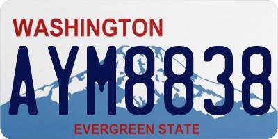 WA license plate AYM8838