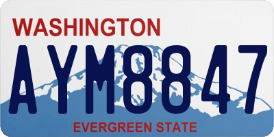 WA license plate AYM8847