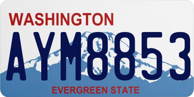 WA license plate AYM8853