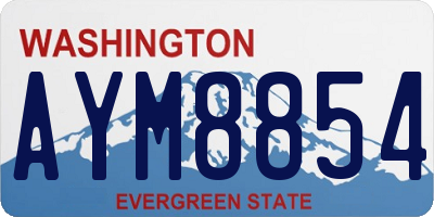 WA license plate AYM8854