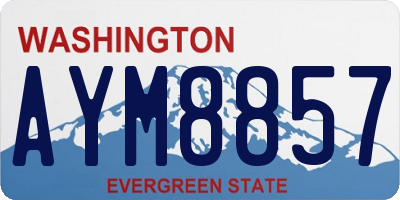 WA license plate AYM8857