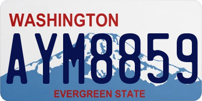 WA license plate AYM8859
