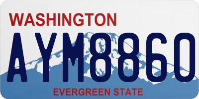 WA license plate AYM8860