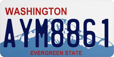 WA license plate AYM8861