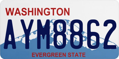 WA license plate AYM8862