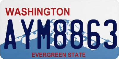 WA license plate AYM8863