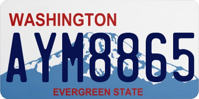 WA license plate AYM8865