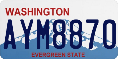 WA license plate AYM8870