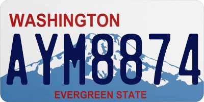 WA license plate AYM8874