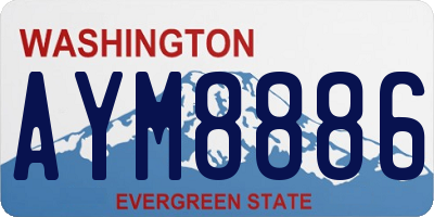 WA license plate AYM8886