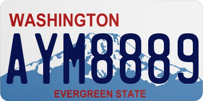 WA license plate AYM8889