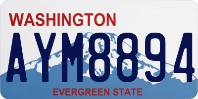 WA license plate AYM8894