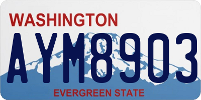 WA license plate AYM8903