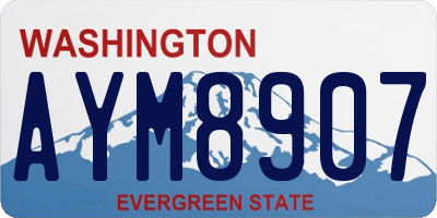 WA license plate AYM8907