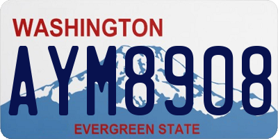 WA license plate AYM8908