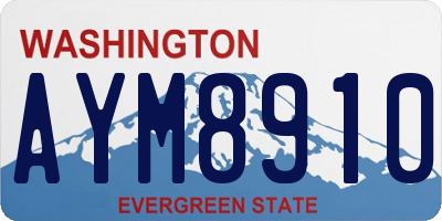 WA license plate AYM8910