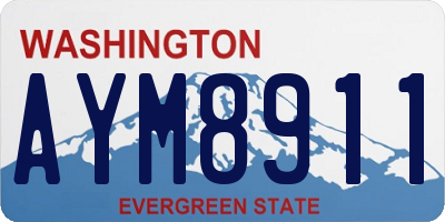 WA license plate AYM8911