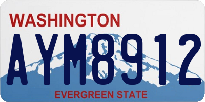 WA license plate AYM8912