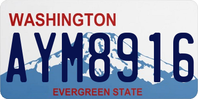 WA license plate AYM8916