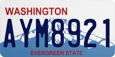 WA license plate AYM8921