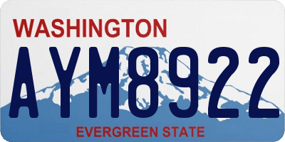 WA license plate AYM8922