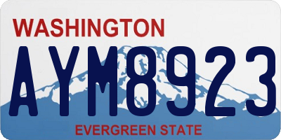 WA license plate AYM8923