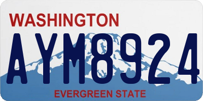 WA license plate AYM8924