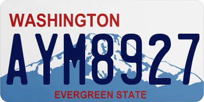 WA license plate AYM8927