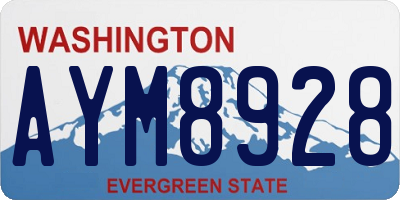 WA license plate AYM8928