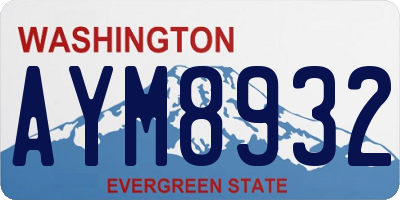 WA license plate AYM8932