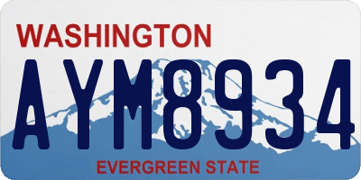 WA license plate AYM8934