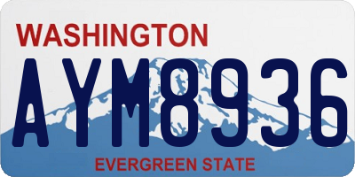 WA license plate AYM8936