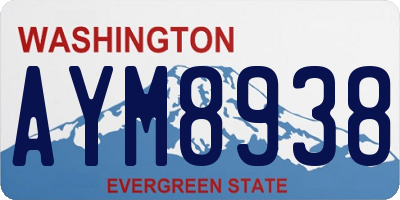 WA license plate AYM8938