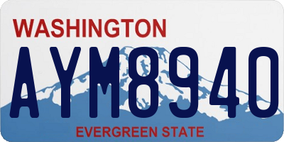 WA license plate AYM8940