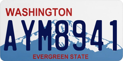 WA license plate AYM8941