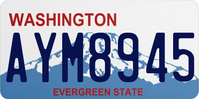 WA license plate AYM8945