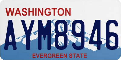 WA license plate AYM8946