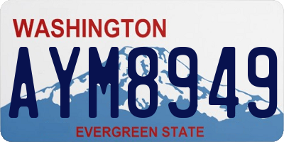 WA license plate AYM8949