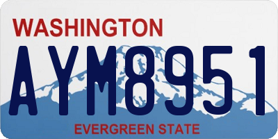 WA license plate AYM8951