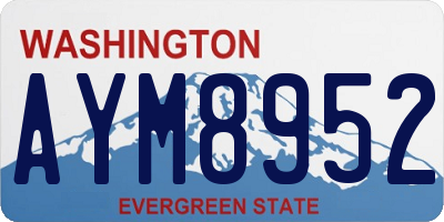 WA license plate AYM8952