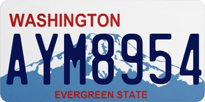 WA license plate AYM8954