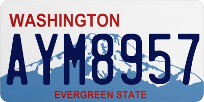 WA license plate AYM8957
