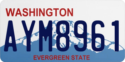 WA license plate AYM8961