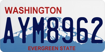 WA license plate AYM8962