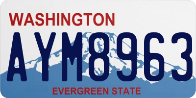 WA license plate AYM8963
